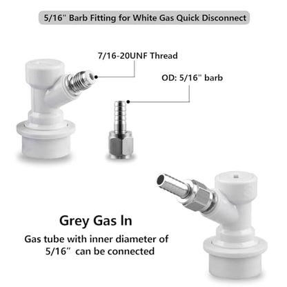 5 pair Ball Lock Disconnect Set LUCKEG Brand Corny Keg Fittings Keg Parts MFL Thread Swivel Nuts with Stainless Steel 5/16'' Gas and 1/4'' Liquid Barbs for Keg Posts Coupler Homebrew with Worm Clamps
