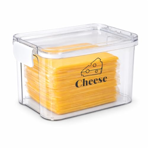 Cheese Container for Refrigerator,Airtight Creamer Deli Meat Container with and Lid Cream Sliced Cheese Saver for Fridge Keeper Cream Block Shredded Cheeses Storage Box Cheddar Storage Keeper - color: 1pack