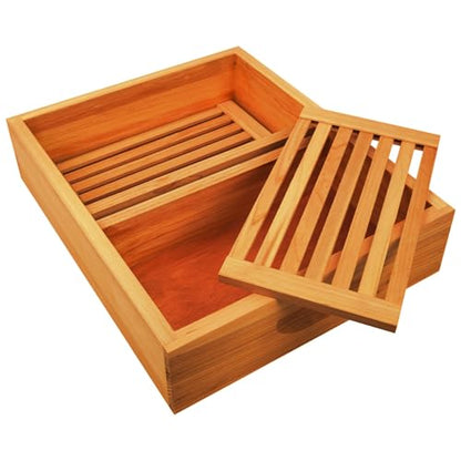 Bee Hive Top Feeder W/Floats 10 Frame Dipped in Beeswax Bee Feeder for Beekeeping Bee Feeding Tools-2 Pack - size: 2 pack 10 frame