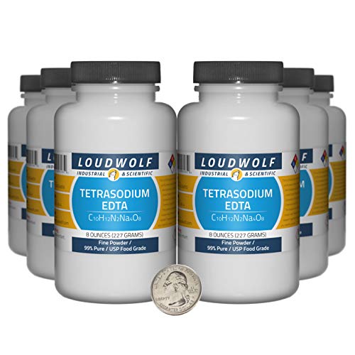 Tetrasodium EDTA / 3 Pounds / 6 Bottles / 99% Pure USP Food Grade/Fine Powder - size: 3 Pounds in 6 Bottles