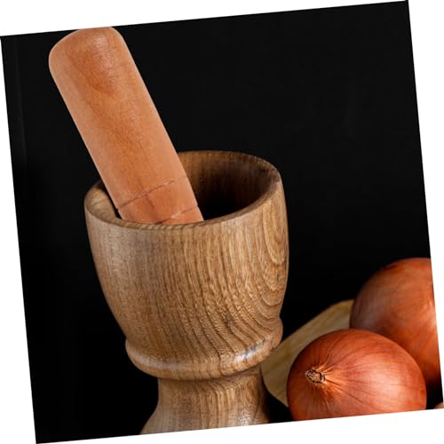 Zerodeko Ergonomic Wooden Garlic Grinding Rod for Mason Jars Sauerkraut Pounder Lightweight Pestle for Manual Spice Crushing and Food Grinding Random Color