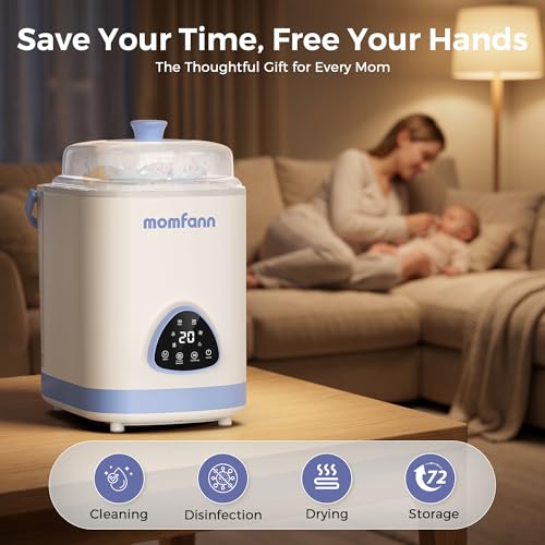 MOMFANN EasePure Pro Baby Bottle Washer, Upgraded 4-in-1 Bottle Washer and Sterilizer and Dryer, Deep Clean for Bottles, Pump Parts & Baby Essentials, Time-Saving Effortless Baby Care - size: Standard