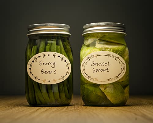 MONEST Waterproof & Oil Resistant Jar & Lid Stickers - Pantry/Canning, Spice & Bottle Labels (Golden Flower 2x3) - style: Golden Flower 2x3