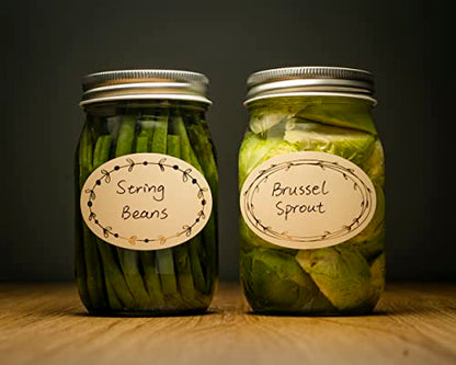 MONEST Waterproof & Oil Resistant Jar & Lid Stickers - Pantry/Canning, Spice & Bottle Labels (Golden Flower 2x3) - style: Golden Flower 2x3