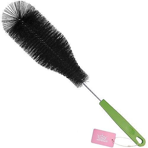 Long Bottle Brush, 15.64 in Bendable Cleaner Brushes for Cleaning Neck Beer Bottles, Wine, Baby Bottles, Water Bottles, Tumblers, Flask, Bird Feeder, Vase, Pipes and Brewing Supplies Black/1Pack - color: Large Black