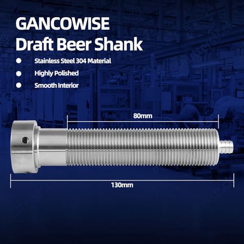 GANCOWISE Draft Beer Faucet Kit, Leak-Proof Beer Tap with Stainless Steel 4-1/8 Inch Shank and 5/16" Barb for Bars, Pubs, and Restaurants