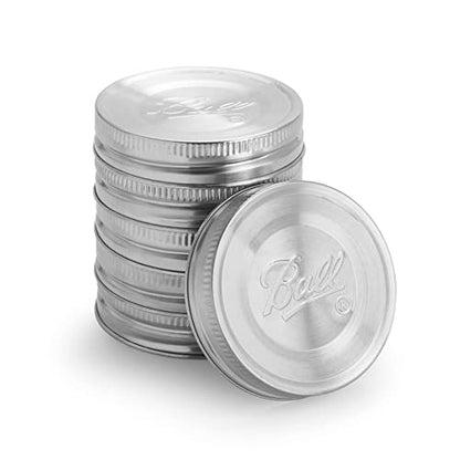 Ball Jar Stainless Steel One-Piece Mason Jar Lids, Regular Mouth, 6-Pack - style: 6 Count Regular Mouth for Storage