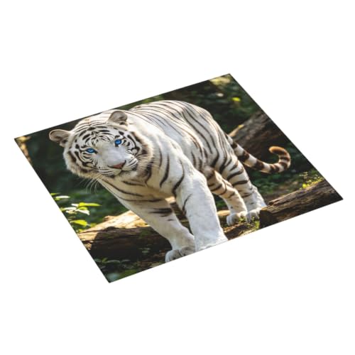 White Tiger Dish Drying Mat for Kitchen Counter, Absorbent Microfiber Drainer Mats, Non-slip Kitchen Draining Mat for Coffee Machine Dish Rack Pad 18"x16" Dish Drainer Pad - color: White Tiger