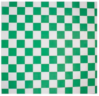 MADE IN USA 1,000 Sheets of Grease-Resistant Food Grade Waxed Kraft Deli Tissue Paper, 12" X 12" (Green Checker Print) - color: Green Checker Print