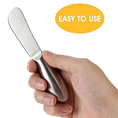 WLLHYF 8 Pcs Cheese Spreader Knives, Mini Cheese and Butter Spreader Knife Set Stainless Steel Sandwich Cream Cake Butter Knives for Christmas Thanksgiving Day