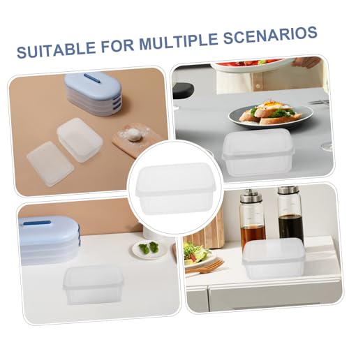 Cabilock Refrigerator Cheese Preservation Box with Lid Transparent Food Storage Container for Kitchen Bread Fruit Snack Airtight Fresh Keeping Case Compact Space Saving Design Reusable for