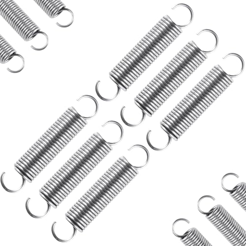 6pcs Extension Springs,0.047"x0.4"x2" 304 Stainless Steel Extension Springs with Hook Ends 2inch (6, 0.047"x0.4"x2") - size: 0.047"x0.4"x2"