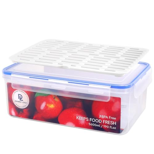 Tribello 190 oz Extra Large Airtight Food Storage Containers with SnapTight Lids – Clear, Stackable, BPA-Free Meal Prep Containers for Kitchen, Freezer & Pantry - size: 190 OZ - 1 Pack