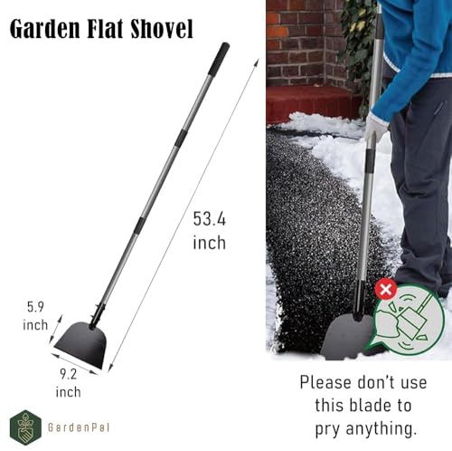 Gardenpal Flat Shovel,Snow Shovel, Ice Scraper, 54 inch Snow Ice Chopper for Walkway,Garden Cleaning Ice Removal Tool for Road