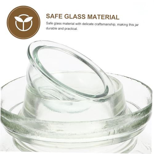 DECHOUS Glass Pickle Jar Set 5lb with Airtight Water Seal Lid, Thickened Glass Sauerkraut Fermentation Crock for Household Food Storage, Includes Inner Lid, Brush, and Tongs for Kitchen