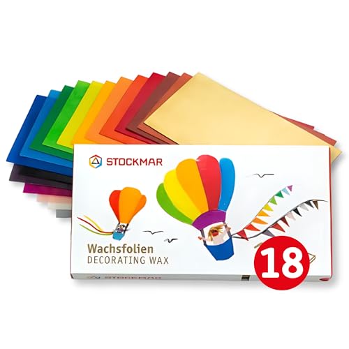 STOCKMAR Decorating Natural Beeswax Sheets - 18 Large Assorted Color Beeswax Sheets, Walford Art Supplies