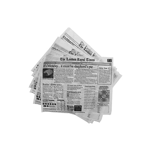 G.E.T. 4-TL1215 Appetizer/Serving Basket Tissue Liner Paper, 15" x 12", London Newsprint (Case of 1000) - color: London Newsprint, size: 15" x 12", style: 1000 Sheets