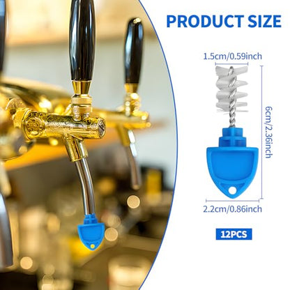 12Pack Beer Tap Plug Brush,2-in-1 Beer Faucet Cleaning Brush & Plug,Brush Beer Tap Cleaning Brush,Keg Beer tap Cleaning Kit,Fits Most Standard Beer Taps,Kegerator - size: 12Pack