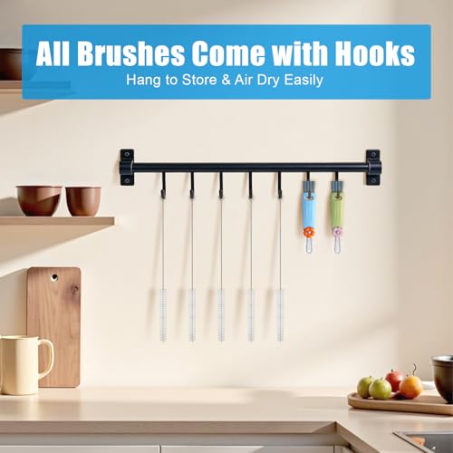 7Pcs 3-in-1 Cup Lid Gap Cleaning Brush & Straw Brush Set, Reusable Metal Straw Cleaner Brush, Multifunctional Cleaning Kit for Various Cup Lids