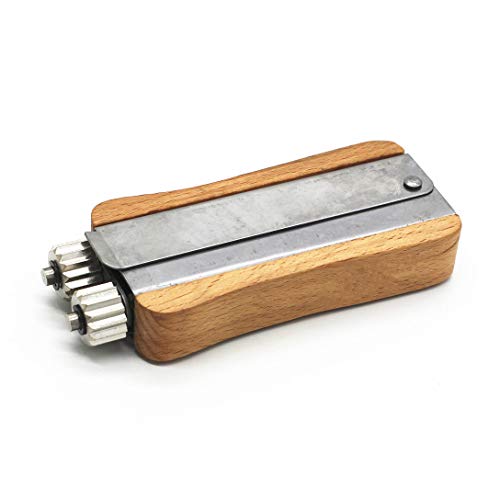 WEICHUAN Hive Frame Wire Tensioner Cable Crimper Beekeeping Tool | Stainless Steel Wire Crimping Tool with Metal Wheels and Wooden Handle for Beekeeping