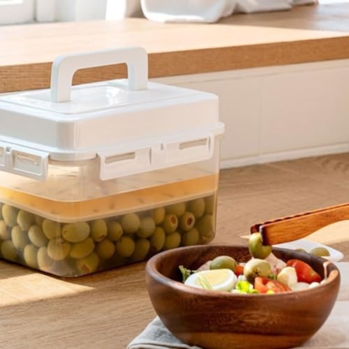Plastics Pickle Jar with Handle Kimchi Press and Fermentation Box Sealed Container Kitchens Food Storage Organizers - color: 5