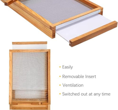 BeeCastle 2 Pcs Beehive Screened Bottom Board Dipped in 100% Beeswax,Screened Bottom Board with Solid Wood (10-Frame) - size: 2PCS-10 Frame