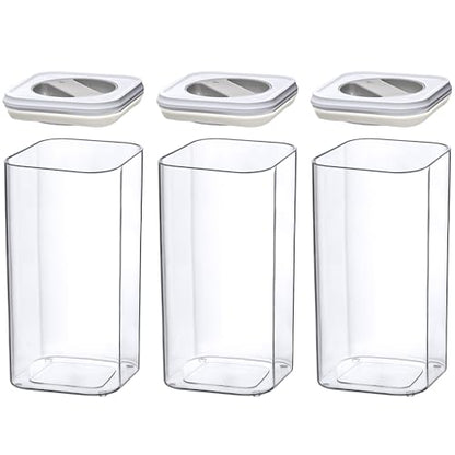 Amazing Abby - Carol - 112-Ounce Acrylic Canister (Set of 3), Plastic Airtight Food Container, Stackable for Pantry Storage, BPA-Free and Shatter-Proof, Perfect for Home and Commercial Use - style: 112 oz (3-Pack)