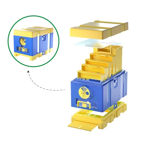 Queen Nuc Box Bee Mating Nuc Hive Bee House Mini Bee Hives Box Queen Rearing Box for Beekeeping (Blue)