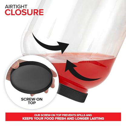 Stock Your Home Half Gallon Clear Plastic Jars with Lids (1 Pack) 64 oz Wide Mouth Large Jar with Lid, Big Container for Candy, Cookies, Arts & Crafts, Bartender Money Tips, Kitchen & Pantry Storage - size: 0.5 Gallon