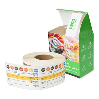 L LIKED Dissolvable Label Shelf Life for Food Rotation Use by Stickers 2 x 3 Inch Roll of 500 Labels
