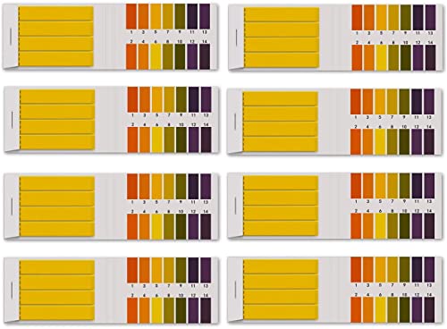 8 Pack 640 Pieces PH Test Strips, Universal Litmus Indicator 1-14 pH Testing Paper for Testing Soil Water Saliva Urine Water Food Fish Tank Aquariums Ponds