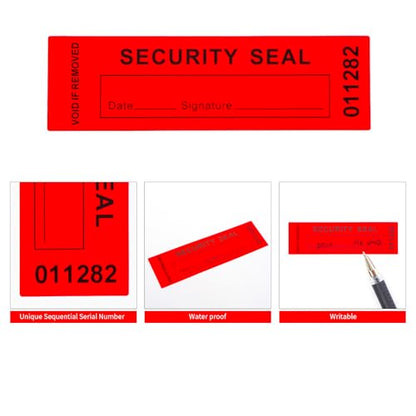 350pcs Tamper Evident Proof Security Warranty Void Total Transfer Seals/Stickers High Security Tamper for Reusable Package Serial Numbers(1 x 3.35Inches,red) - style: red 350