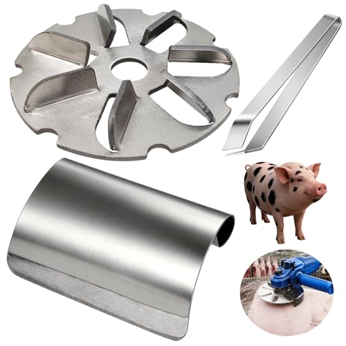 3 Pcs Pig Hair Removal Tool, Hog Scraping Tool, Stainless Steel Pig Hair Scraper Tool Suitable for Pig, Cattle, Sheep, Horses, Donkeys, Deer, Chickens Hair Removal in Slaughterhouses