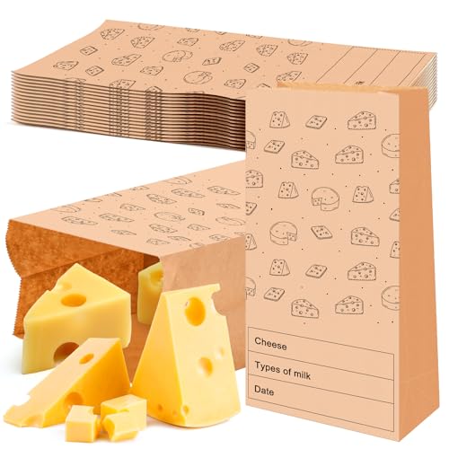 MotiMind 15 Count Cheese Storage Bags for Refrigerator, 10.6 x 6 Inch Cheese Paper Bags for Sandwiches, Wrapping and Food Container (Brown) - color: brown