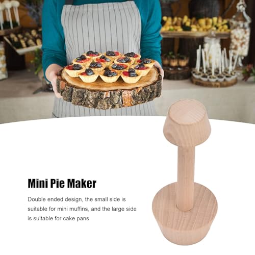 Wooden Pastry Tamper, Double Side Pie Pastry Dough Tart Tamper for Mini Muffin Pan, Wooden Shell Dough Wooden Cookie Molds for Baking, Mini Egg Tart, Cheesecakes, Pasta