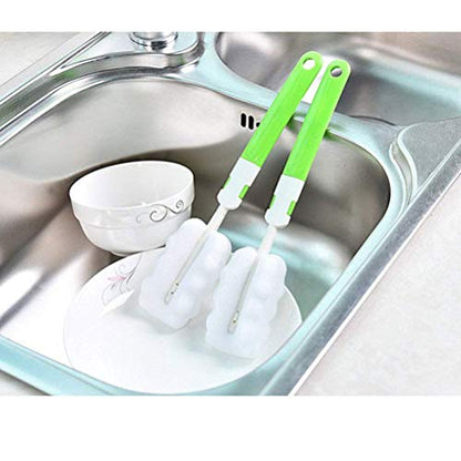 INVODA 4PCS Bottle Brush,Bottle Washer Set Long Sponge Bottle Cleaning Brushes Baby Bottle Cleaner Brush, Nipple Brush (4 pcs) - color: Brush 4 Pcs