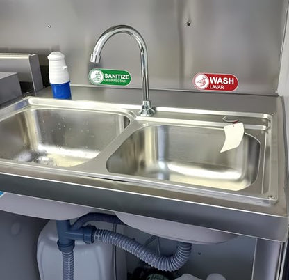 5PCS Wash Rinse Sanitize Sink Labels Stickers，Waterproof Employees Must Wash Hands Sign，Restaurant Supplies for Business,Wash Station, Kitchens, Restaurant, Food Trucks,Dish Washing (6.3"×2.3") - color: wash rinse sanitize sink191
