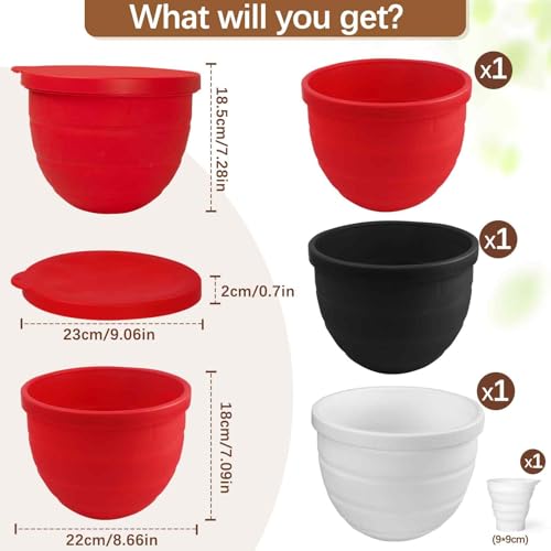 Kitchen Aid Silicone Bowl Insert,Foldable 5qt Silicone Liners for Kitchenaid Mixer Accessories and Attachments,Dishwasher Safe-Food Grade,Silicone Kitchen Aid Bowl Liners for Baking(3 Pack)