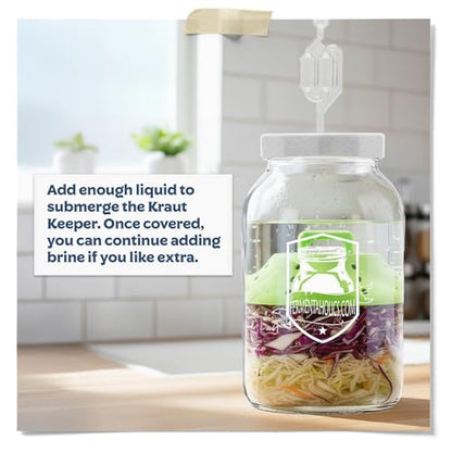Fermentaholics KrautKeeper™ Silicone Fermentation Weight – Keeps Veggies Submerged in ½-Gallon & 1-Gallon Jars, Fits 6.3" Diameter, Reusable. For Fermented Foods, Sauerkraut, Kimchi, Pickles & More