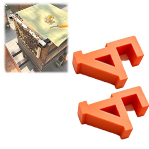 Bee Frame Holder for Beekeeping, Hive Frame Rest Rack for Hive Inspections, Frame Support Stand for Langstroth Bee Frames, Apiary Beekeeping Inspection Tool 2Pcs (Orange) - color: Orange