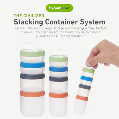 humangear Stax Modular Storage System - Food-Safe 4-Piece Stacking Container with Click-Handle - color: Spectrum, size: Large