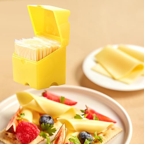 Cheese Slice Container for Fridge - Flip Cover Cheese Box Reusable Accessories Kitchen Tools Easy to Clean Cheese Slice Holder Keeps Cheese Fresh Longer