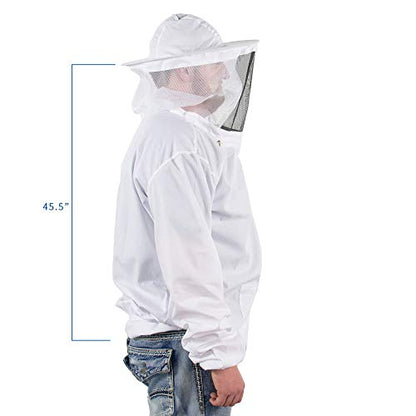VIVO Professional White XXL Beekeeping Suit, BEE-V105XL2 | Jacket, Pull Over, Smock with Veil, Extra-Extra Large - size: XX-Large - Jacket