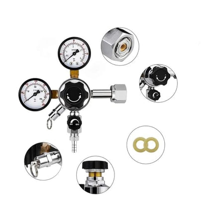 19L Ball Lock Keg & Beer Tap Keg Faucet & Co2 Regulator,Stainless Steel Ball Lock Post Corny Keg Dispenser Kit For Homebrew(CGA320) - size: CGA320