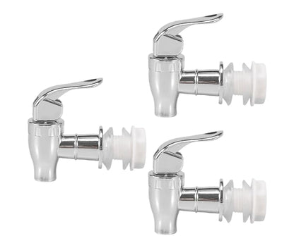 Silver Beverage Dispenser Replacement Spigot, Push Style Spigot for Beverage Dispenser Carafe, Water Dispenser Replacement Faucet (3 PACK)