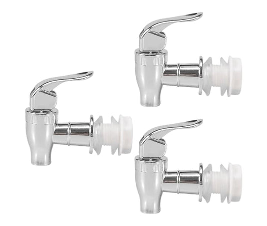 Silver Beverage Dispenser Replacement Spigot, Push Style Spigot for Beverage Dispenser Carafe, Water Dispenser Replacement Faucet (3 PACK)