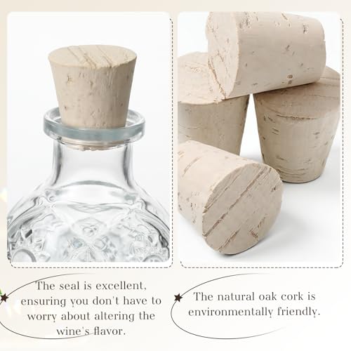 6 Pcs Carboy Cork Stopper, Fermentation Corks for Most 3 5 6 Gallon Glass Carboy Tapered Corks, Wood Tapered Stopper Bungs Cap for Home Brewing Wine