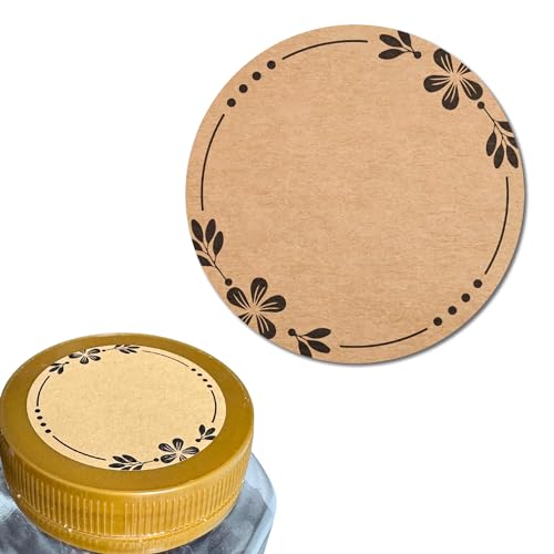 300 Pieces, 2 inch - Canning Labels for Mason Jars, Brown Kraft Jar Stickers to Write On - size: 300 Pieces