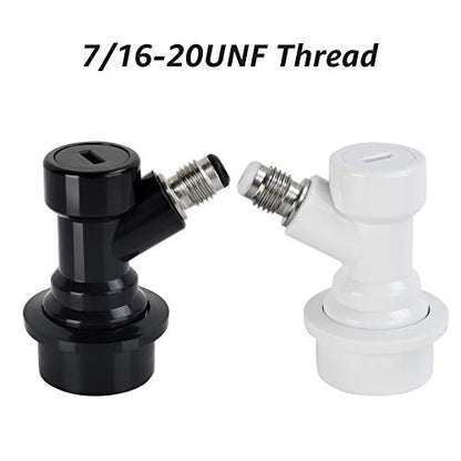 MRbrew 2 Pairs Ball Lock Disconnect Set, Home Brew Ball Lock Corny Keg Fittings for Keg Posts Coupler, with Stainless Steel 5/16'' Gas & 1/4'' Liquid Barbs & Extra 4 Hose Clamps & MFL Swivel Nuts - size: 2 Pairs