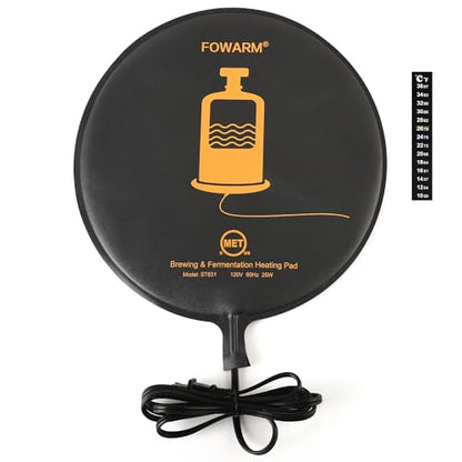 12-Inch Brewing & Fermentation Heating Pad, 25W Waterproof Heated Mat for Home Brewing, Beer & Kombucha Fermentation, Constant Temperature Warmer Fermenting Heater Mat Pad